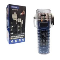 GENERICO - Encendedor Quemador con Linterna Led Recargable Azulino