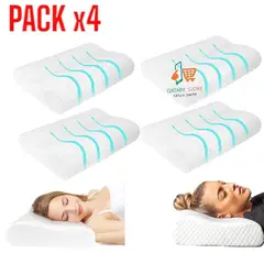 OEM - PACK x4 Almohada con Memoria Ergomonica Ortopedica Viscoelastica