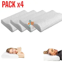 OEM - PACK x4 Almohada Ortopedica Cervical Evita Ronquidos Memory Pillow