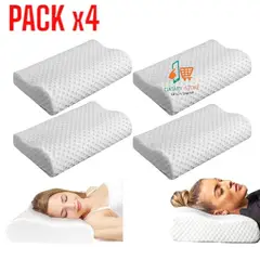 OEM - PACK x4 Almohada Ortopédica Cervical Viscoelástica con Memoria