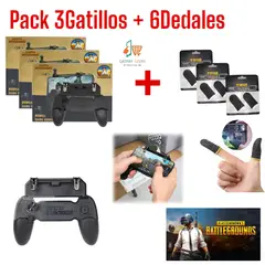 OEM - 3Mandos Gatillos y 6Dedales Gamepad Grip L1 R1 Pubg Fornite Free Fire
