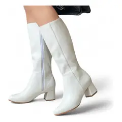 GENERICO - Bota Mujer Larga Taco 5 2086L-75 Color Blanco