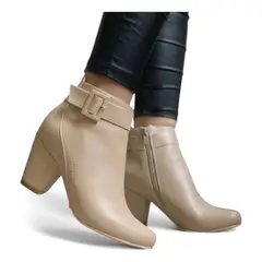 GENERICO - Botin Mujer Taco 7 Cisne 2086L-60 Color Beige