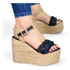 GENERICO - Sandalia Mujer Selva Taco 12 Plataforma 5 2086L-55 Color Negro