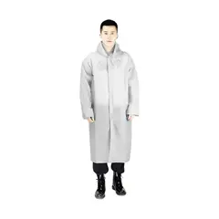 GENERICO - Poncho Para Lluvia Ligero Impermeable Manga Capucha y Botones - Blanco