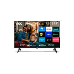AOC - TELEVISOR 32” LED HD SMART TV CON SISTEMA ROKU TV 32S5045