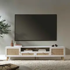R&R MUEBLES - Mueble de TV Vintage 80 Roboko Blanco