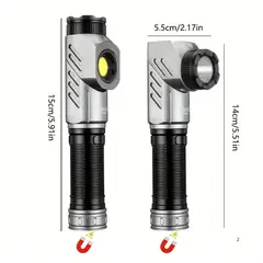 LIDIMI - Linterna de Mano Imantada con Cabezal Giratorio 90° y Clip LED Potente