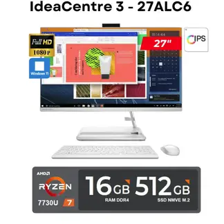 LENOVO - TODO EN UNO LENOVO/ 27"FHD, IPS/ Ryzen 7 7730U/ 16GB DDR4/ 512GB SSD/ Win11 Home