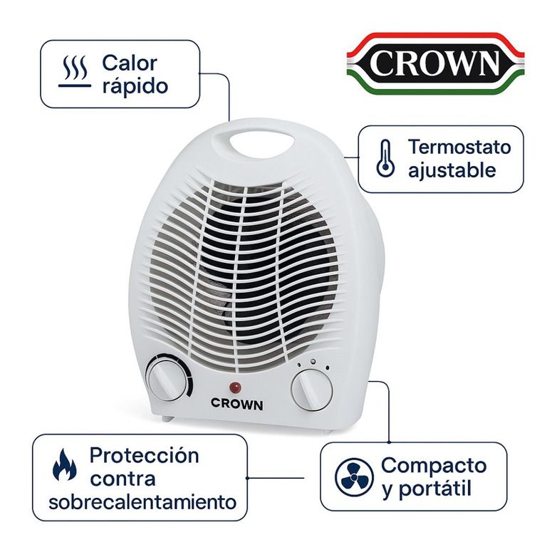 HeatFlow 2000 – Calefactor Portátil 2 en 1 con Ventilador Integrado