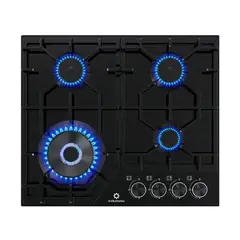 INDURAMA - Cocina empotrable a Gas 4 Quemadores Negro EGASI-604CGNE