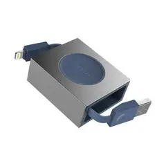 ROCK - Cable Retráctil de Datos y Carga Tipo Lightning 80cm -