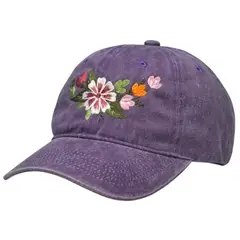 GENERICO - Gorra bordada vintage uva con diseño floral