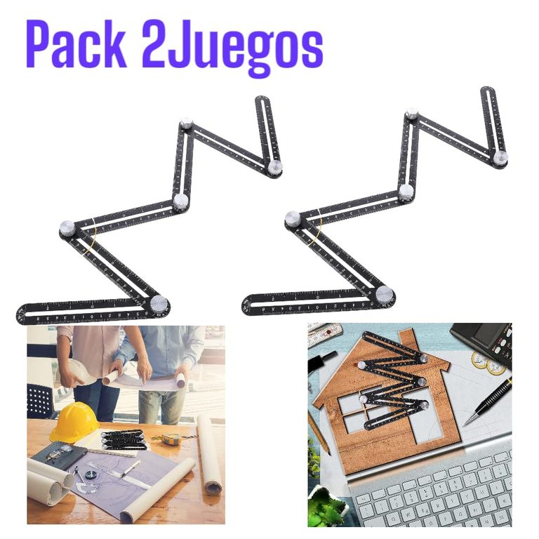 2JUEGOS Regla de Medición de Múltiples Ángulos Mayólicas