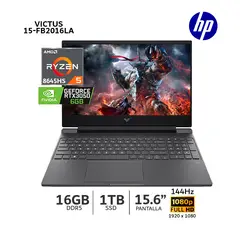 HP - Laptop Gamer Victus 15-FB2016LA/ AMD Ryzen 5-8645HS/ 16Gb Ram/ 1Tb SSD / RTX 3050 6Gb CSI