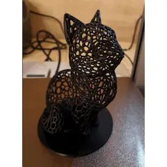GENERICO - ADORNO EXCLUSIVO GATO VORONOI NEGRO 23cm x 15cm x 16cm
