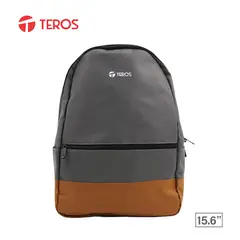 TEROS - Mochila para Laptop 156 Poliéster Gris Marrón