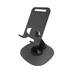 S&T - Soporte De Mesa Para Celular Metal Giro 360° L-382 Gris Oscuro