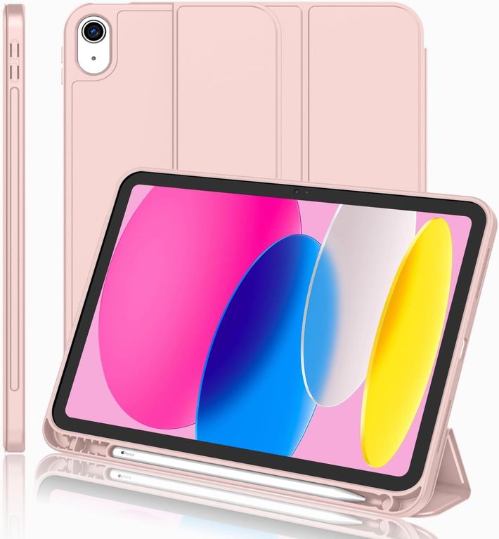 Funda Smart Case Portapencil Para iPad A16 11th 10th - ROSADO