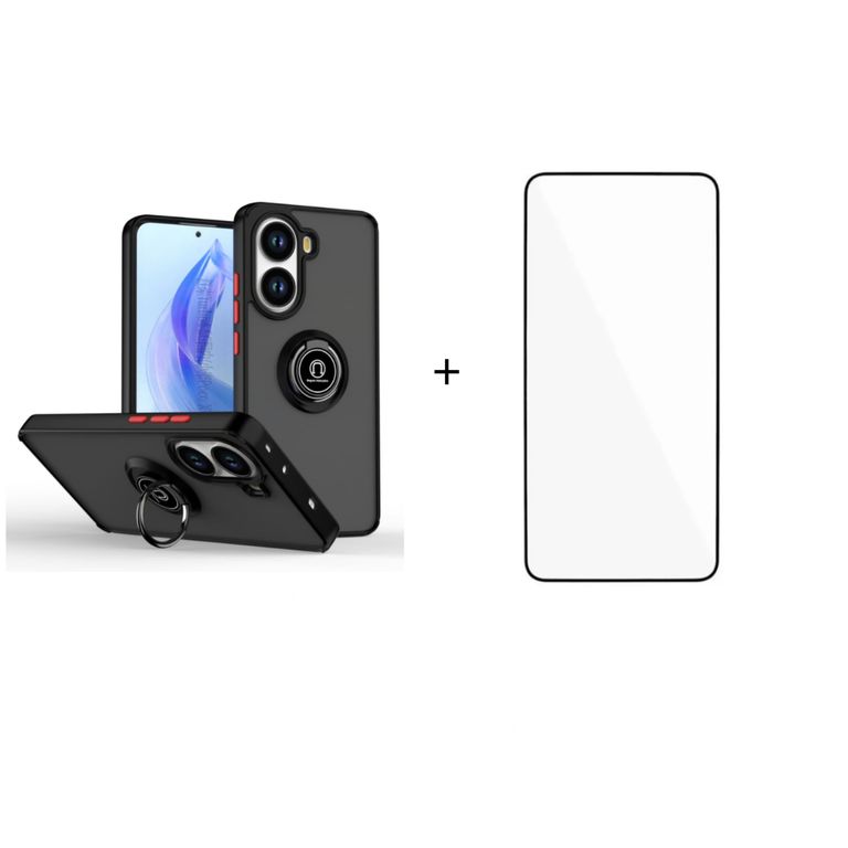 CASE AHUMADO XIAOMI POCO X7 PRO - NEGRO + MICA DE VIDRIO