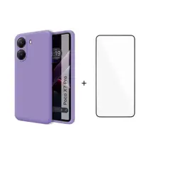 SPACE - CASE SILICONA PARA XIAOMI POCO X7 PRO LILA + MICA DE VIDRIO