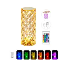 GENERICO - Lámpara táctil LED multicolor con control remoto y carga USB