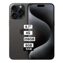 APPLE - Celular IPHONE 15 PRO 256GB - 8GB RAM - Negro-Titanio