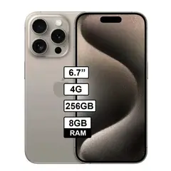 APPLE - Celular IPHONE 15 PRO 256GB - 8GB RAM - Titanio natural