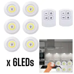 OEM - Pack6 LED Control Remoto Iluminación Interior Regulable Cálido y Frío