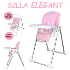 BABY KITS - Silla de Comer Reclinable y Plegable Elegant -Rosa