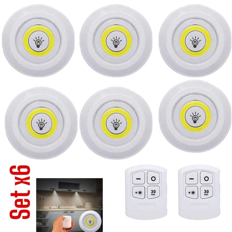 Iluminación LED Interior con Mando Set de 6 Luces Tonos Cálidos Fríos