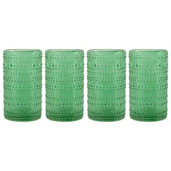 HOME ESSENTIALS - Set x 4 vasos Halo 440ml verde