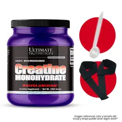 ULTIMATE NUTRITION - Creatina 1 kg - Creatina Monohidratada y Micronizada + Scoop + straps