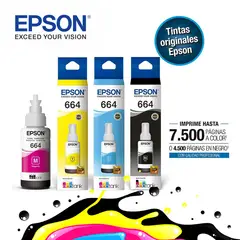 EPSON - JUEGO DE TINTAS ORIGINALES T664