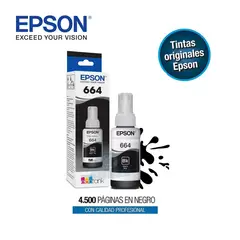 EPSON - TINTA T664 NEGRO ORIGINAL