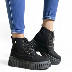 GENERICO - Botin Mujer Yomar Casual Quero Gamuza Plataforma 4 Color Negro