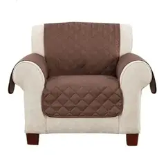 GENERICO - Cobertor Protector Funda de Sofá Reversible de 1 Cuerpo Marrón/Blanco