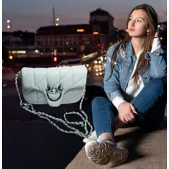 GENERICO - CROSSBODY BOLSO DE MANO CARTERA MORRAL DE FIESTA Y NOCHE BLANCO
