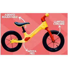 GENERICO - Bicicleta para Niños de Equilibrio Balance Aro 12 Amarillo