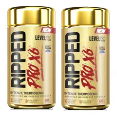 Level Pro - 2 RIPPED PRO X6 FRASCO DE 60 CÁPS.