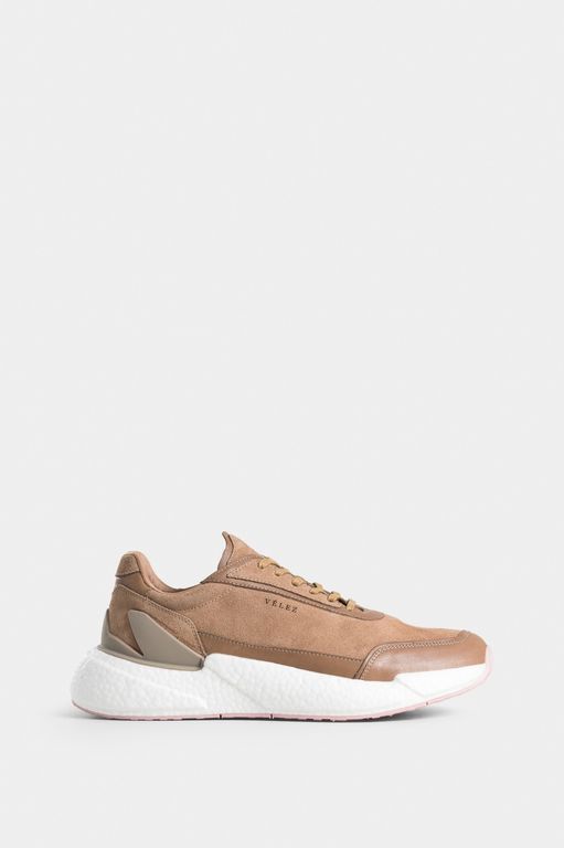 Vélez Zapatillas Bolet 2 Cuero Y Gamuza Hombre Arena