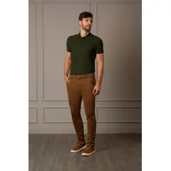 VELEZ - Vélez Pantalón Chino Italo Para Hombre Semifitted Café