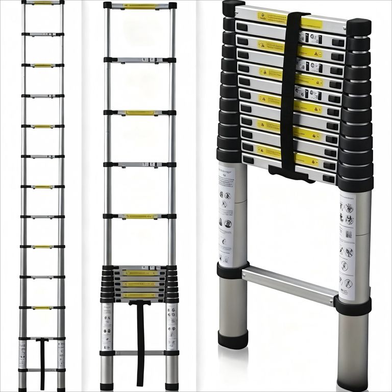 Escalera Telescopica Aluminio Retráctil 38 Mts Soporta 150k