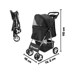 GENERICO - Pet Driver Coche De 4 Ruedas Negro
