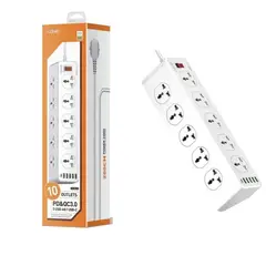 LDNIO - Enchufe Extencion De Corriente Carga Rápida SC10610 10socket 5USB 1C
