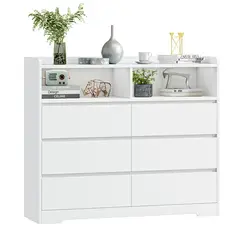 GENERICO - Comoda 6 Cajones con Estante Ezekiel