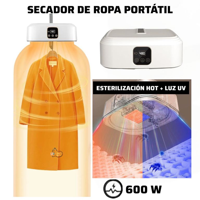 SECADOR DE ROPA PORTÁTIL + ESTERILIZACIÓN EN CALOR