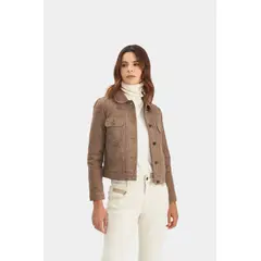 VELEZ - Vélez Casaca Mercury Tipo Trucker Mujer En Gamuza Canela