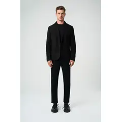 VELEZ - Vélez Blazer Niger De Gamuza Hombre Fit Semi Ajustado Negro
