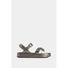 VELEZ - Vélez Sandalias Plataforma Calas Cuero Mujer Plata